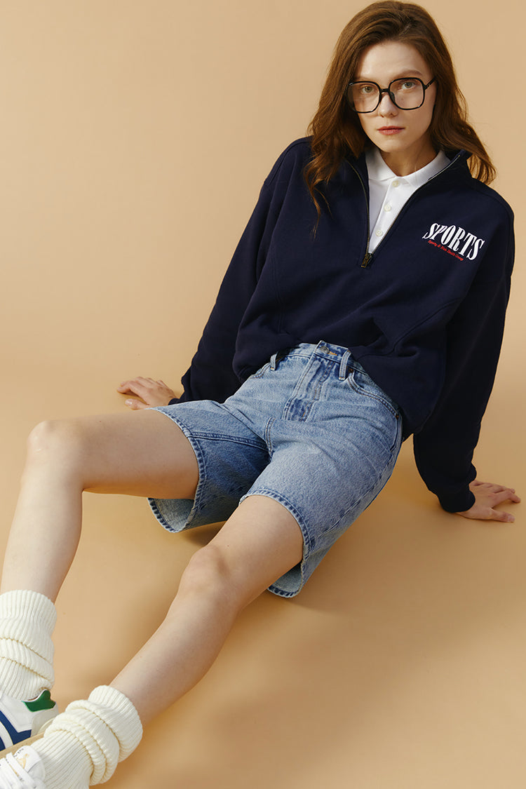 High Rise Mid-weight Denim Shorts Angeles HJ030