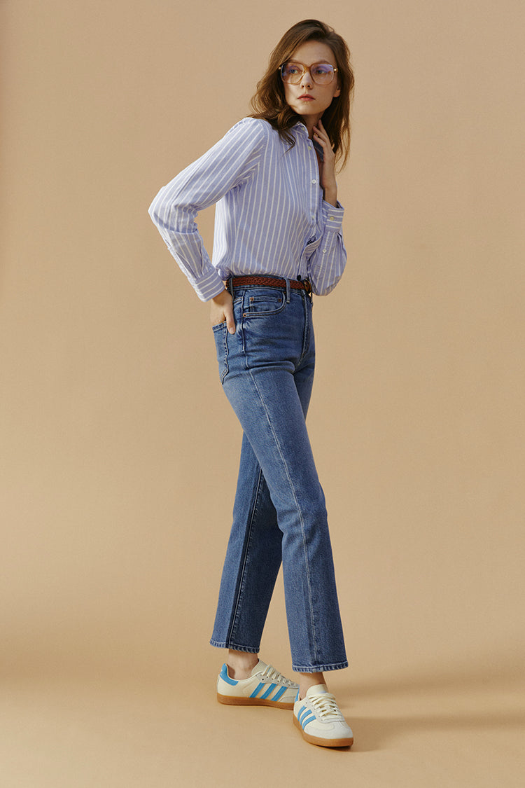 High Rise Straight Crop Jeans Chelsea HJ005