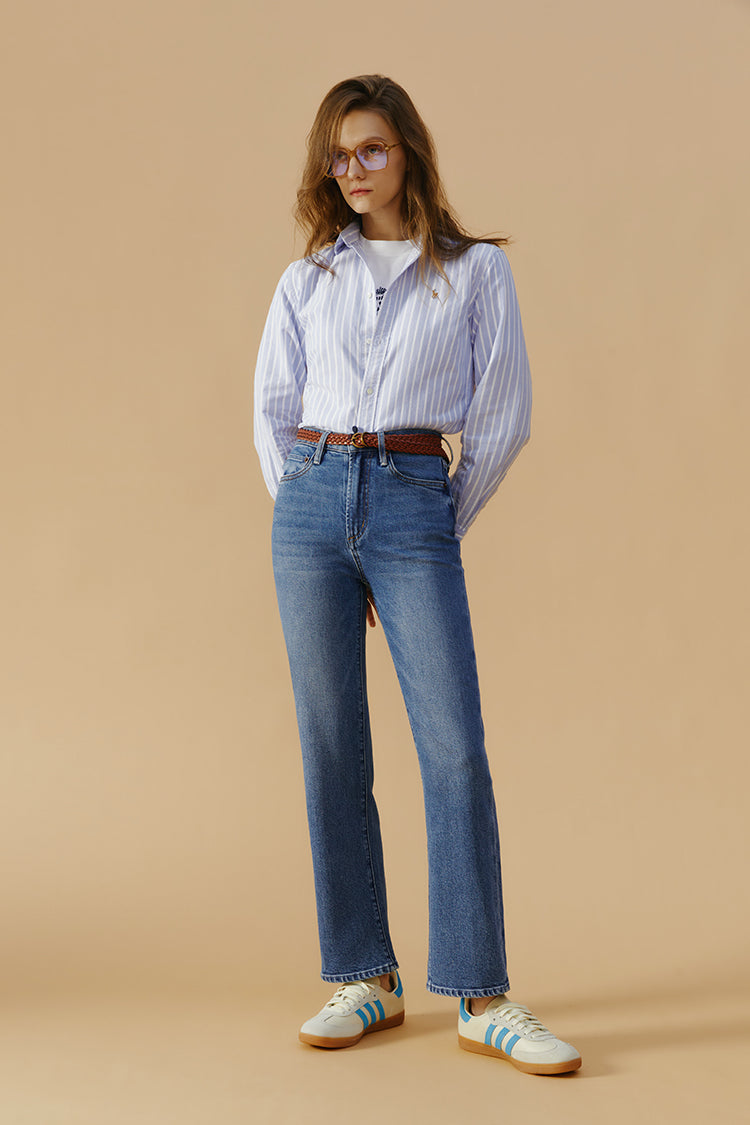 High Rise Straight Crop Jeans Chelsea HJ005