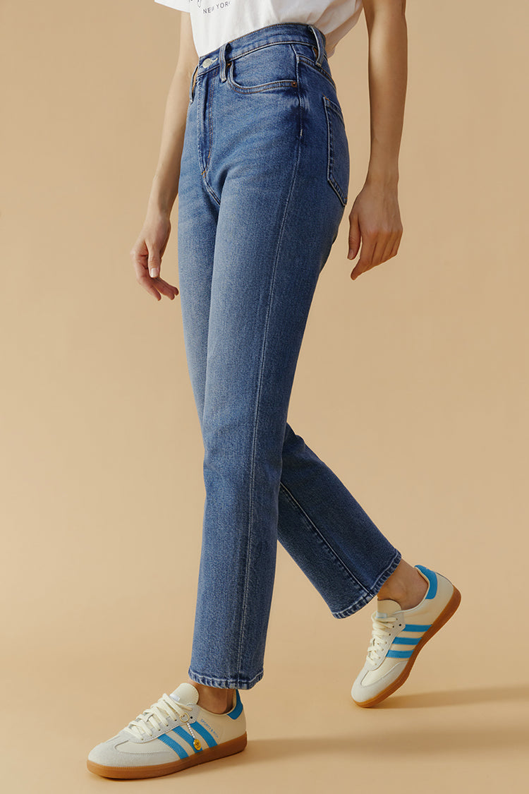High Rise Straight Crop Jeans Chelsea HJ005