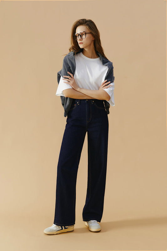 Whitefish High Rise Wide Jeans Mid-weight Denim HJ007 Coney Island
