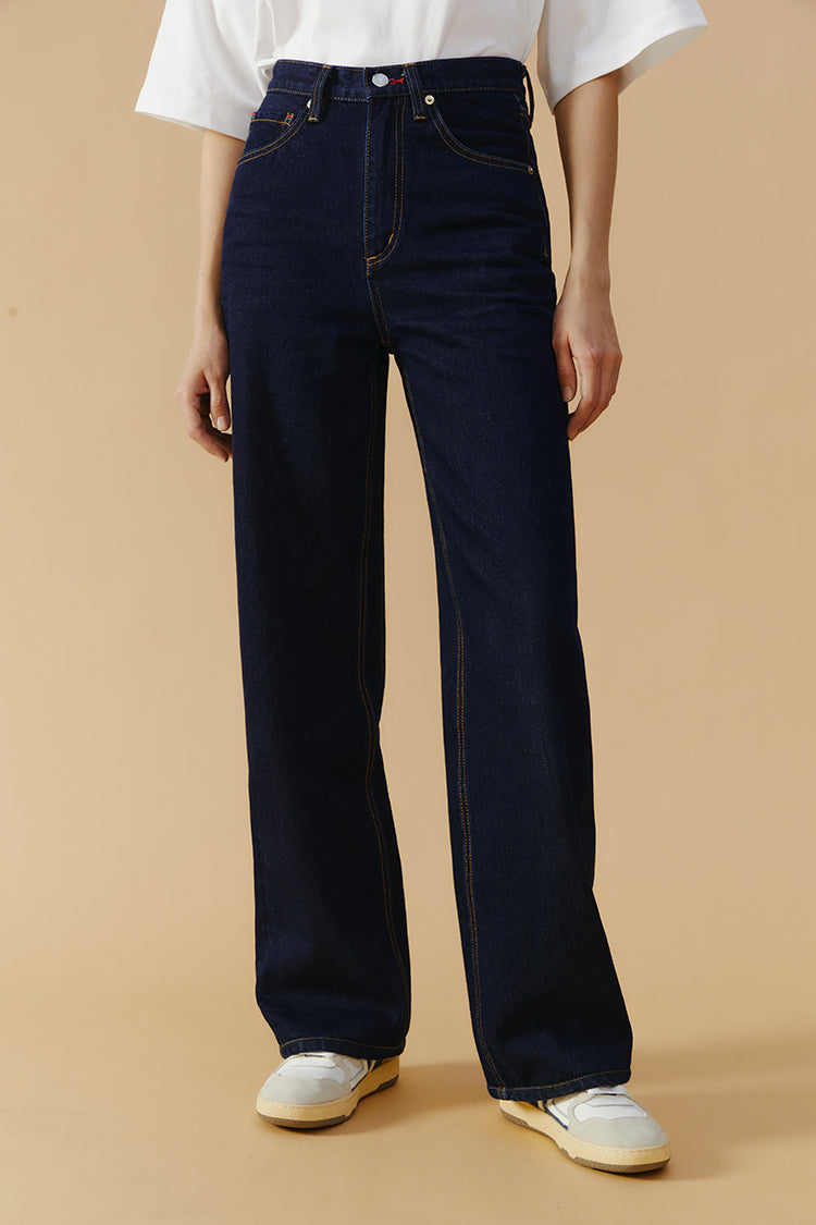 Whitefish High Rise Wide Jeans Mid-weight Denim HJ007 Coney Island