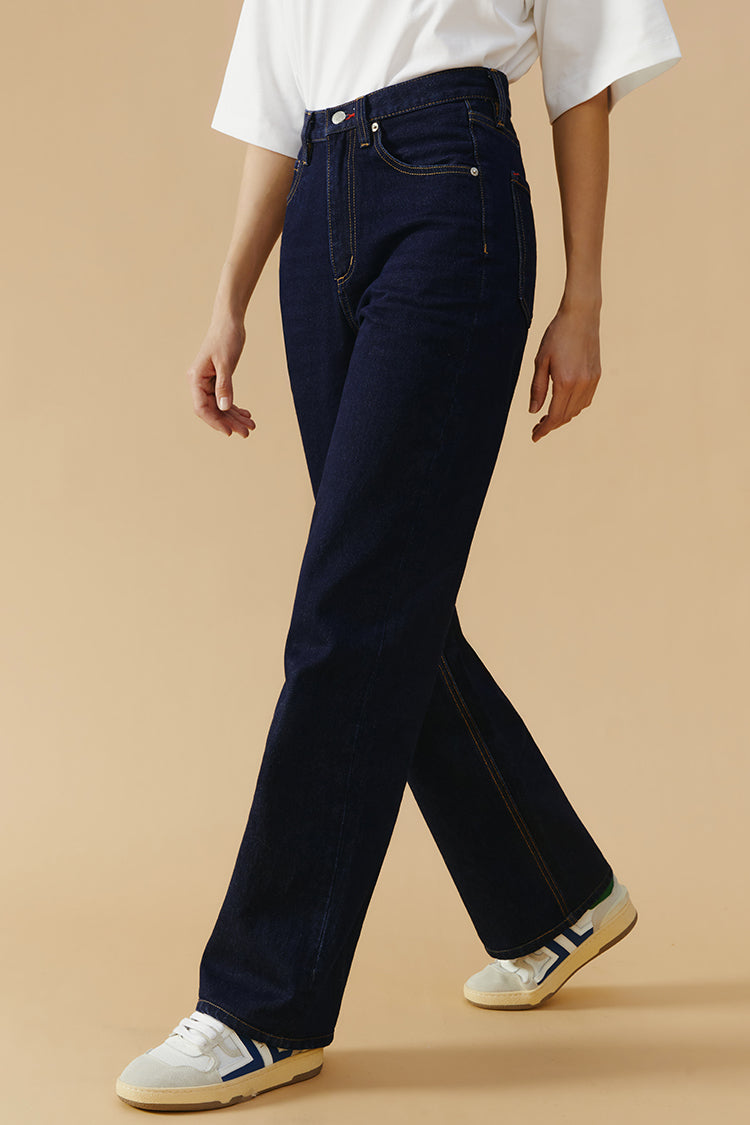 Whitefish High Rise Wide Jeans Mid-weight Denim HJ007 Coney Island