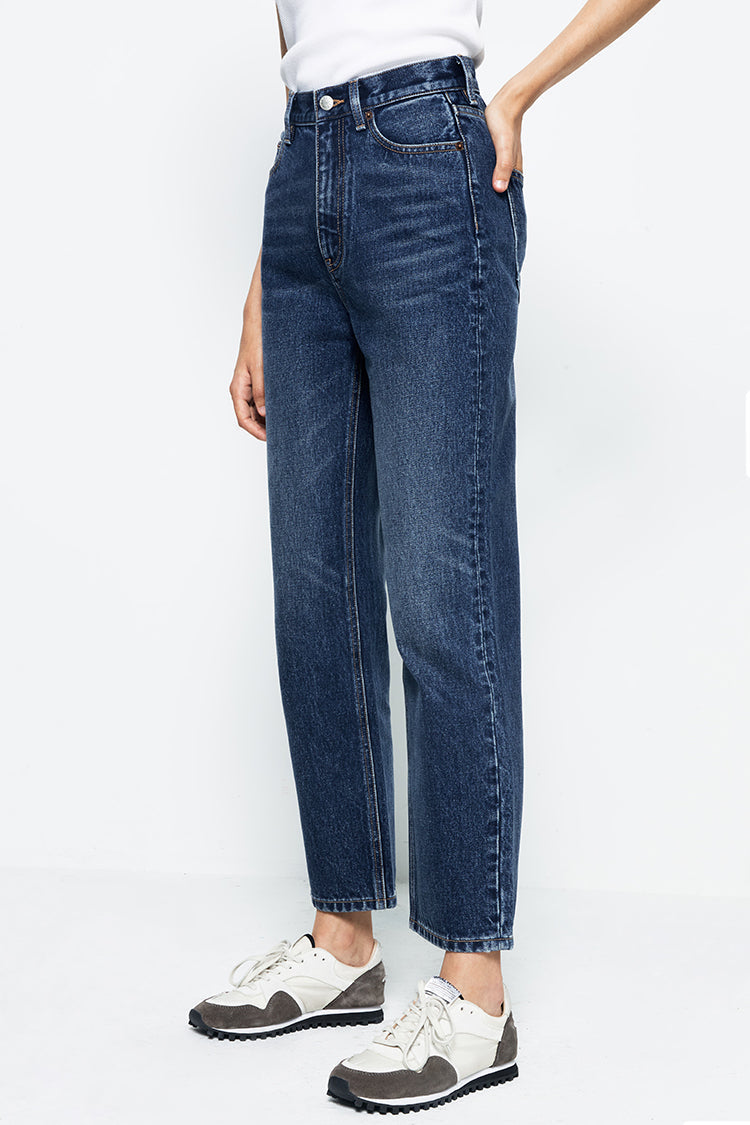 Chelsea High Rise Straight Crop Jeans Heavyweight Denim HJ005