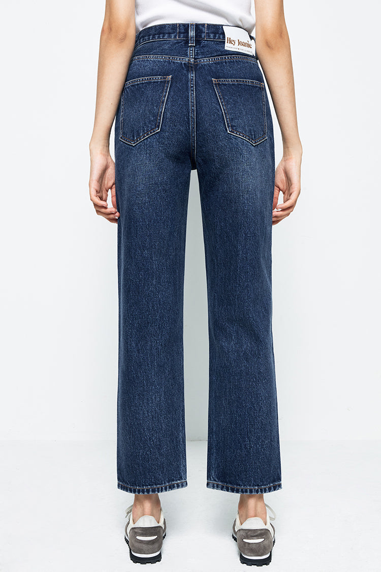 Chelsea High Rise Straight Crop Jeans Heavyweight Denim HJ005