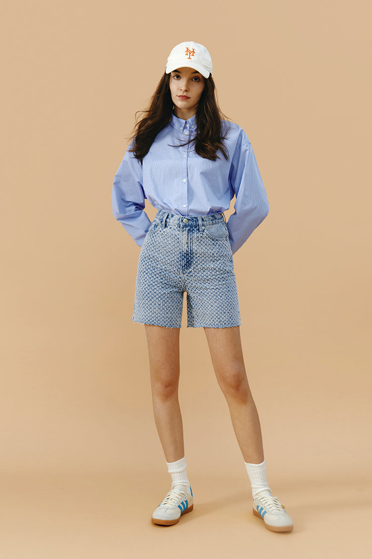 Venice Tweed High Rise Shorts Lightweight Tweed Denim Shorts Hey Joanie