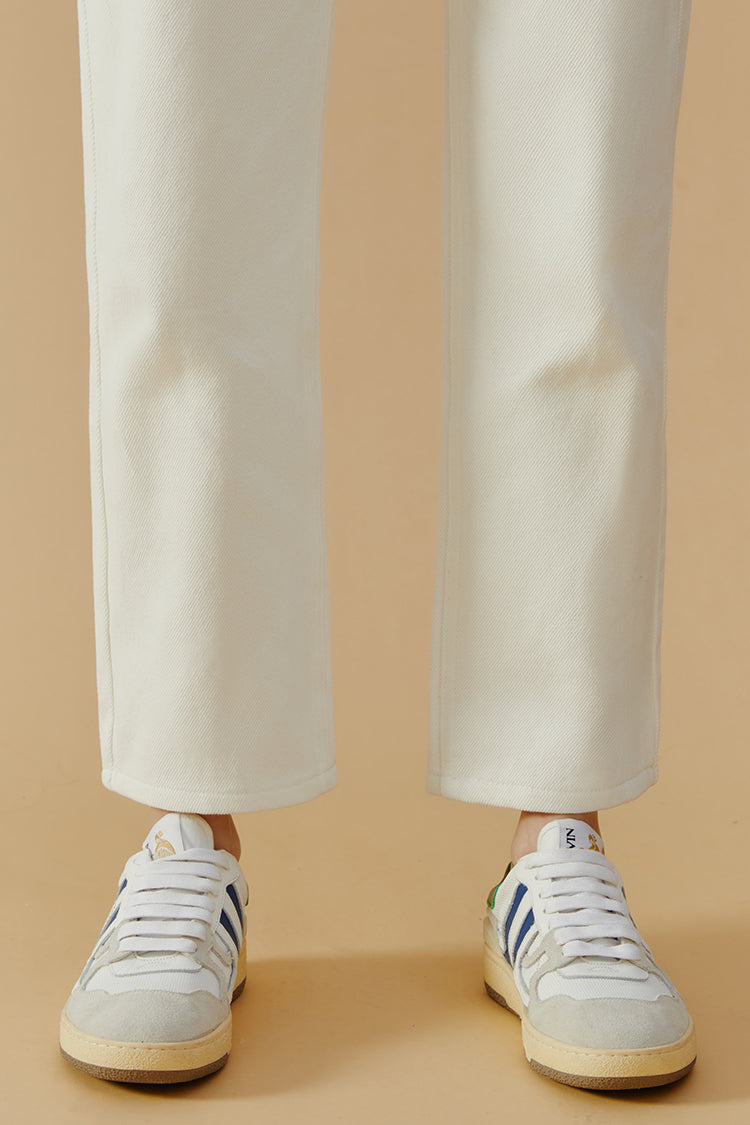 High Rise Straight Ankle Jeans Mid-weight Denim Manhattan HJ160