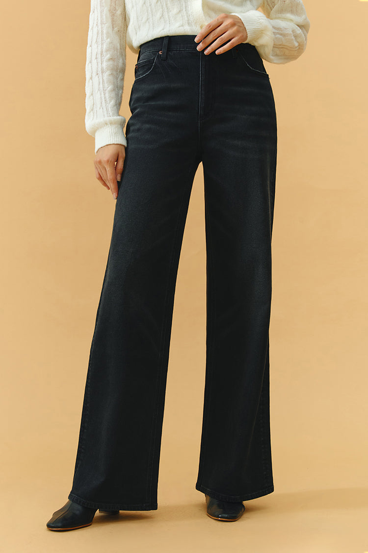 High Rise Baggy Jeans Wide Leg Full Length Angeles