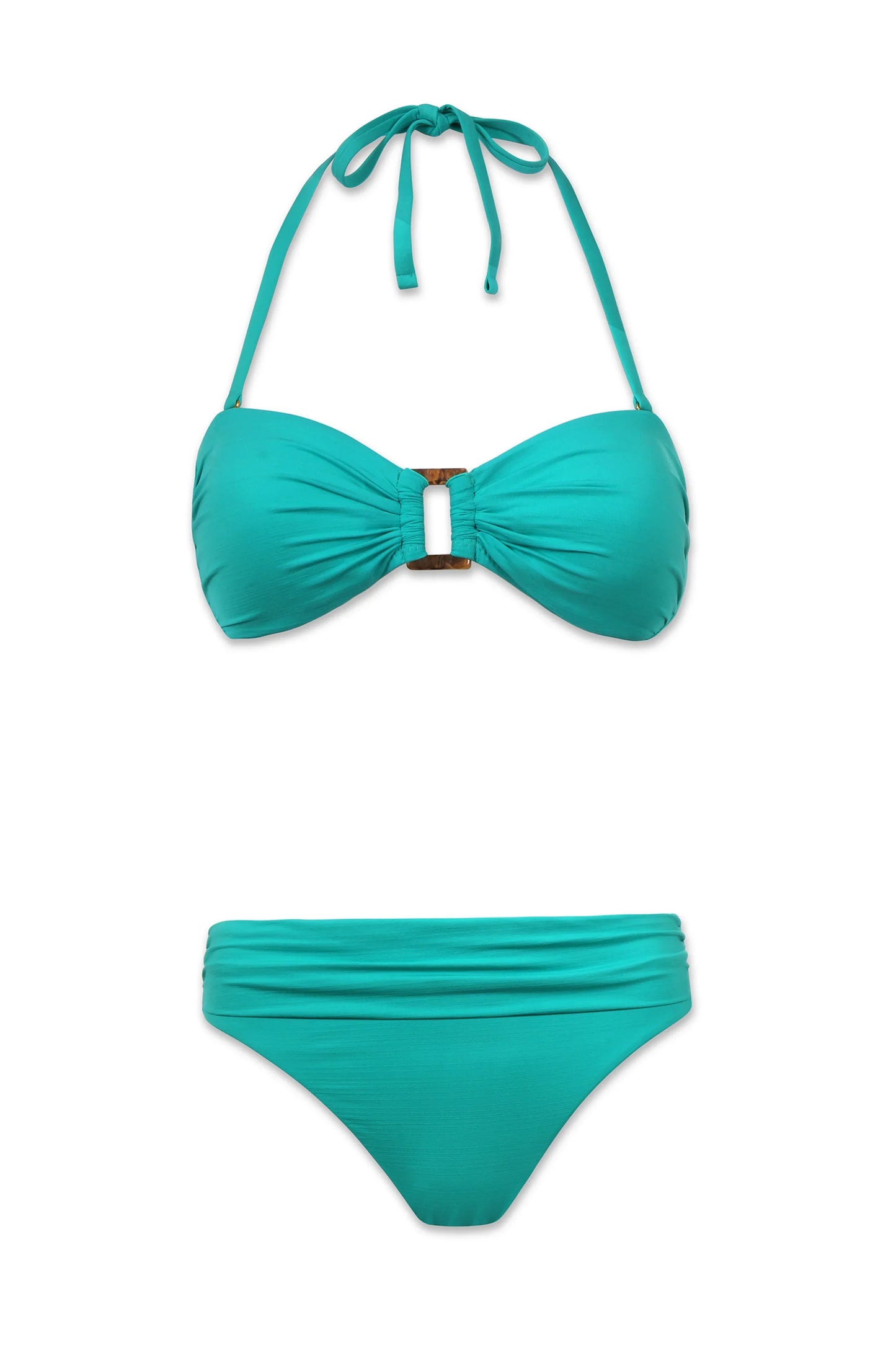 Hook Back Tortoise Textured Seafoam Aqua Bandeau Helen Jon