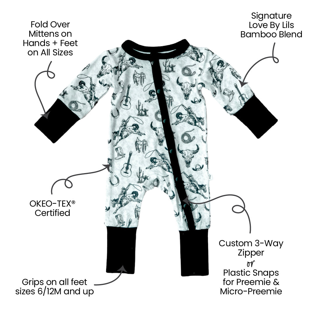 Bamboo Convertible Footie Three-Way Zipper Footie Laree + Co.