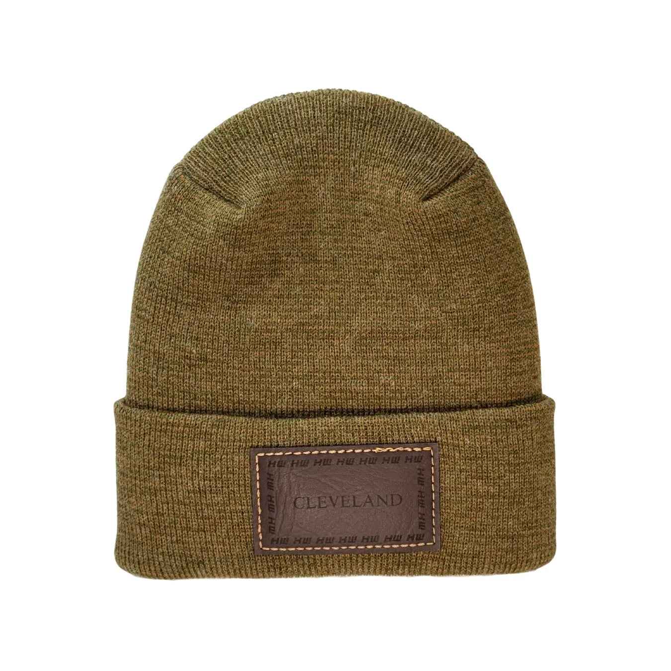 Haakwear Brown Green Fusion H Stitch Cuffed Beanie Made in USA