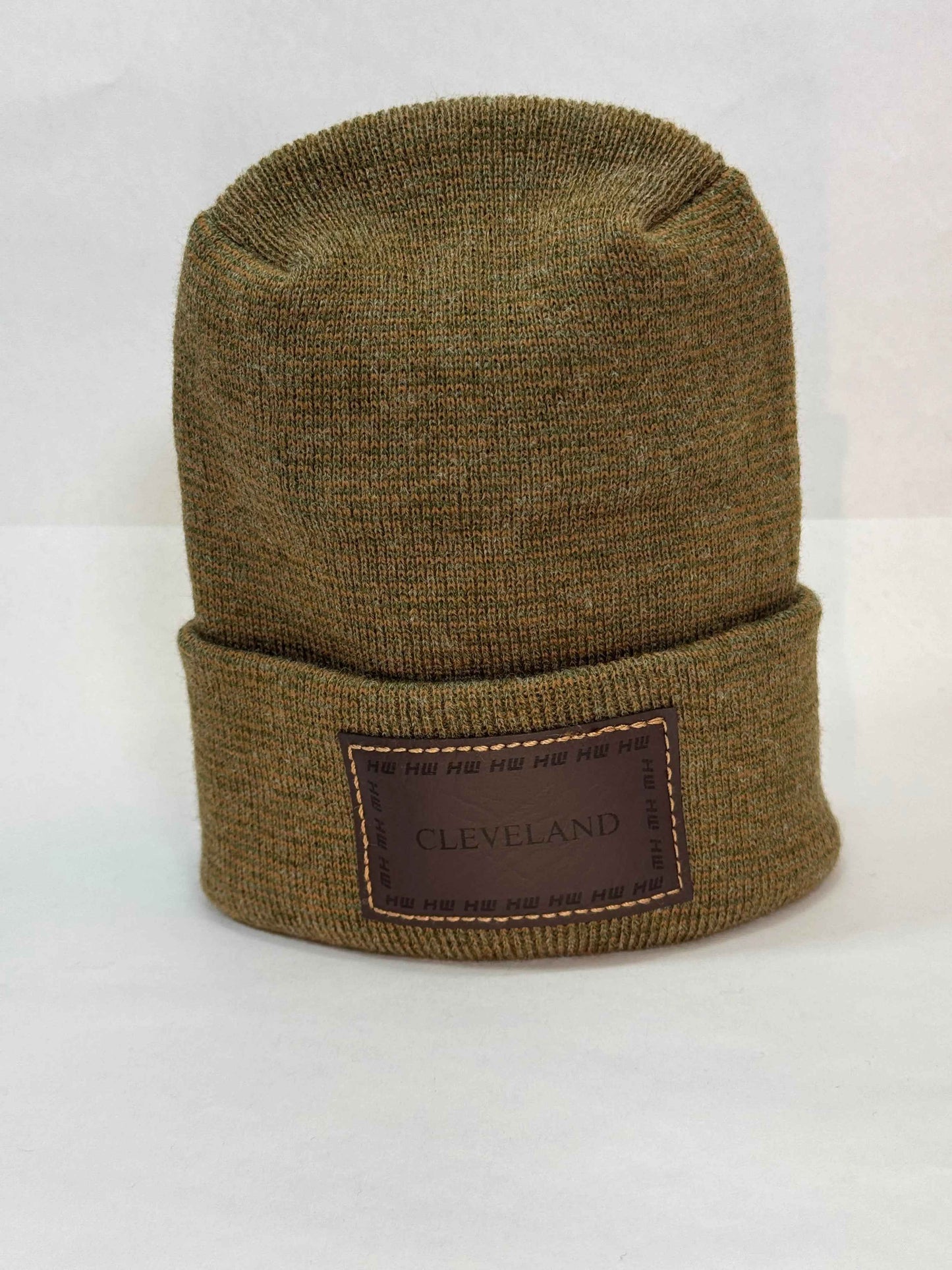 Haakwear Brown Green Fusion H Stitch Cuffed Beanie Made in USA