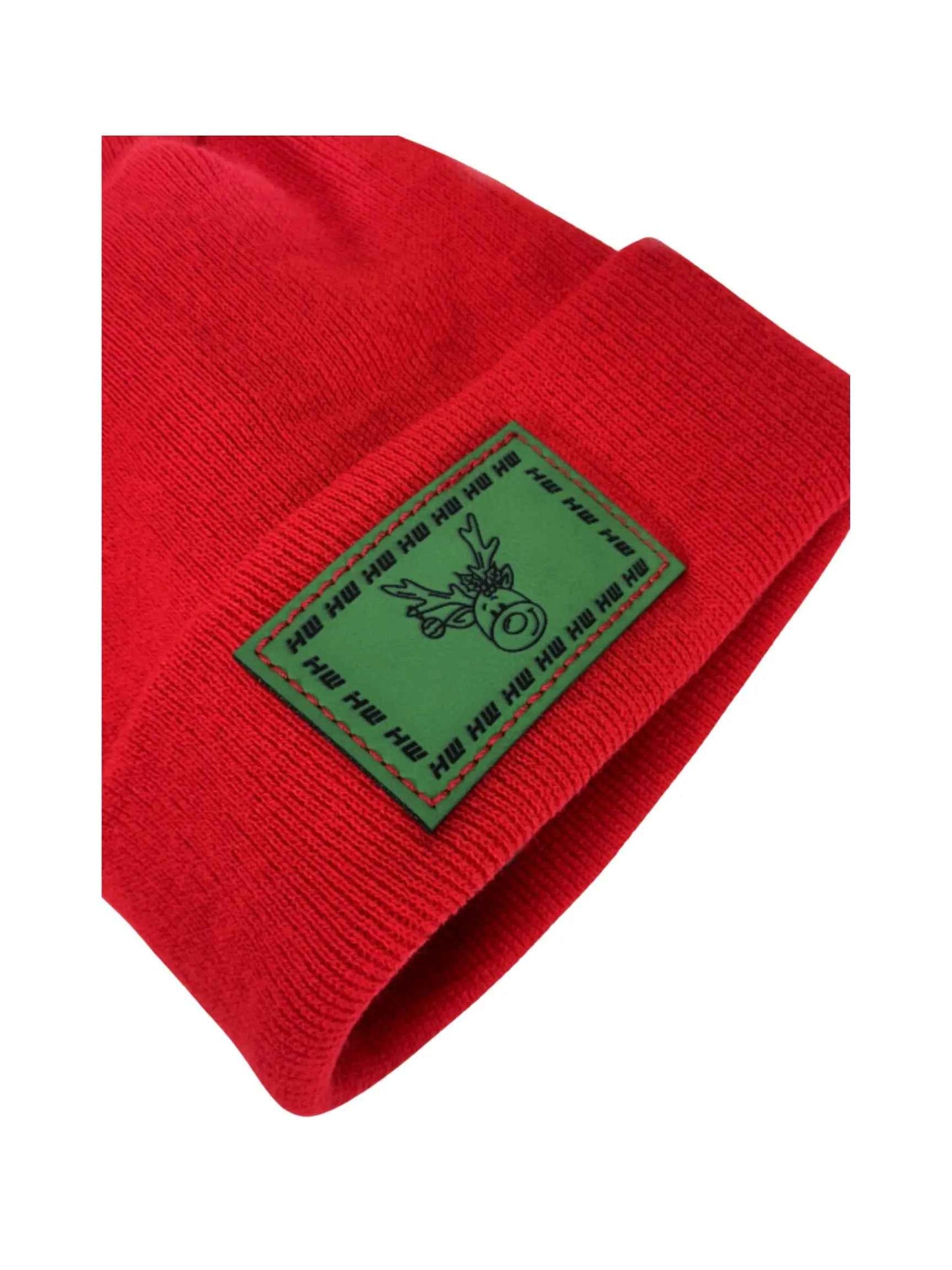 Christmas Reindeer H-Stitch Beanie Red Limited Edition Haakwear