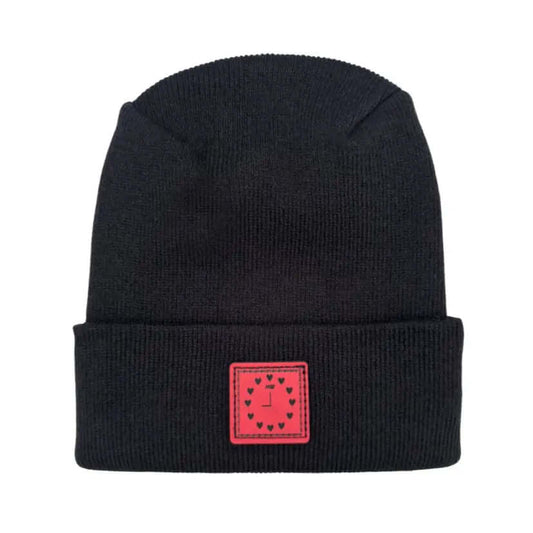 Love-Inspired H-Stitch Black Beanie Hat Haakwear