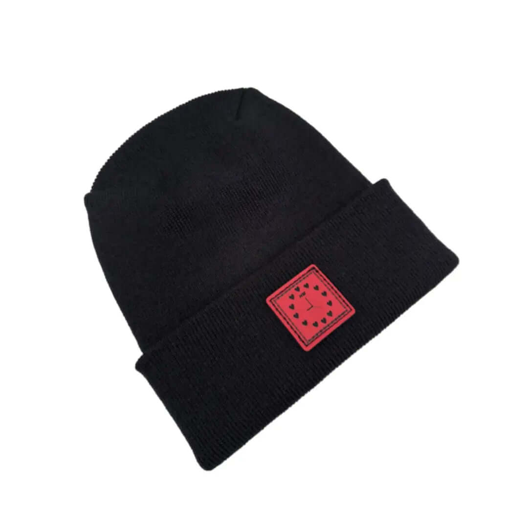 Love-Inspired H-Stitch Black Beanie Hat Haakwear