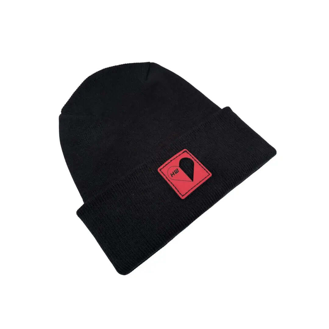 Love-Inspired H-Stitch Black Beanie Hat Haakwear