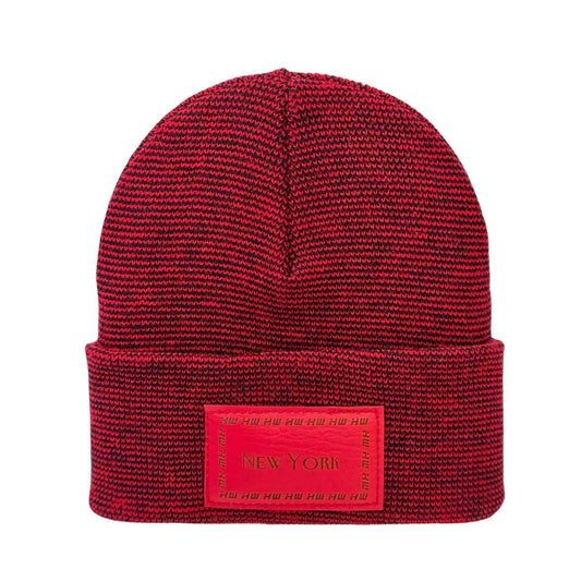 Classic Fusion Cuffed Beanie Black Red Fusion Headwear Haakwear New York