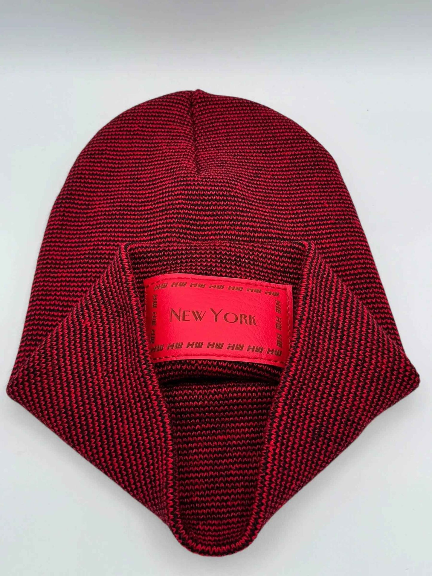 Classic Fusion Cuffed Beanie Black Red Fusion Headwear Haakwear New York