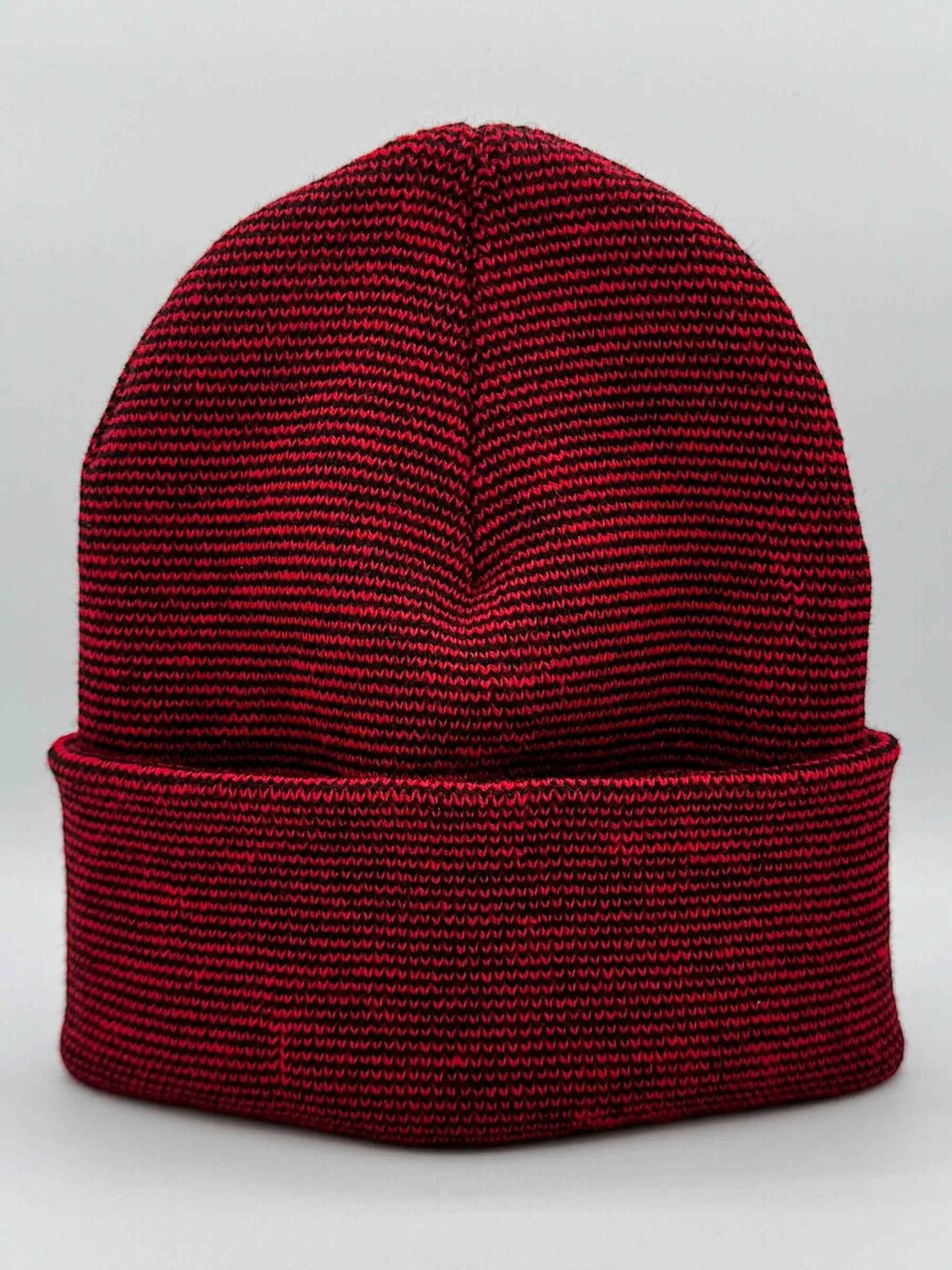 Classic Fusion Cuffed Beanie Black Red Fusion Headwear Haakwear New York