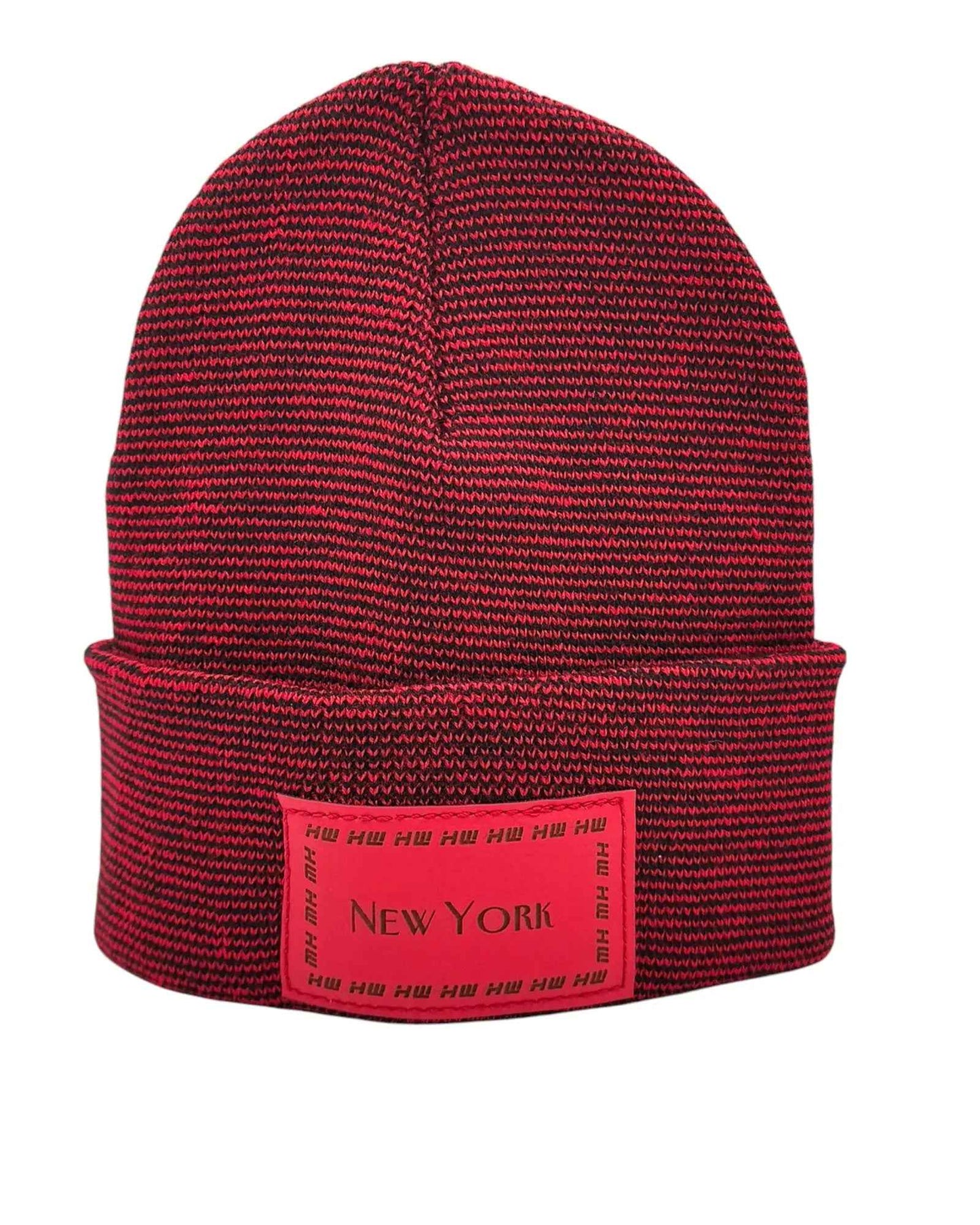 Classic Fusion Cuffed Beanie Black Red Fusion Headwear Haakwear New York