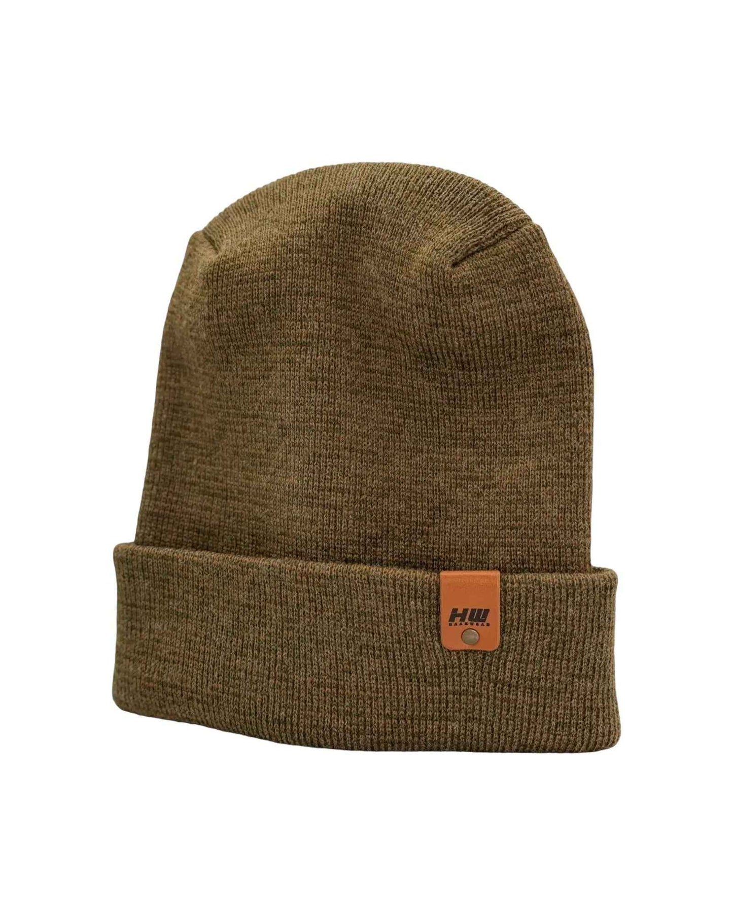 Haakwear H Stitch Fusion Brown Green Cuffed Beanie Hat Made in USA