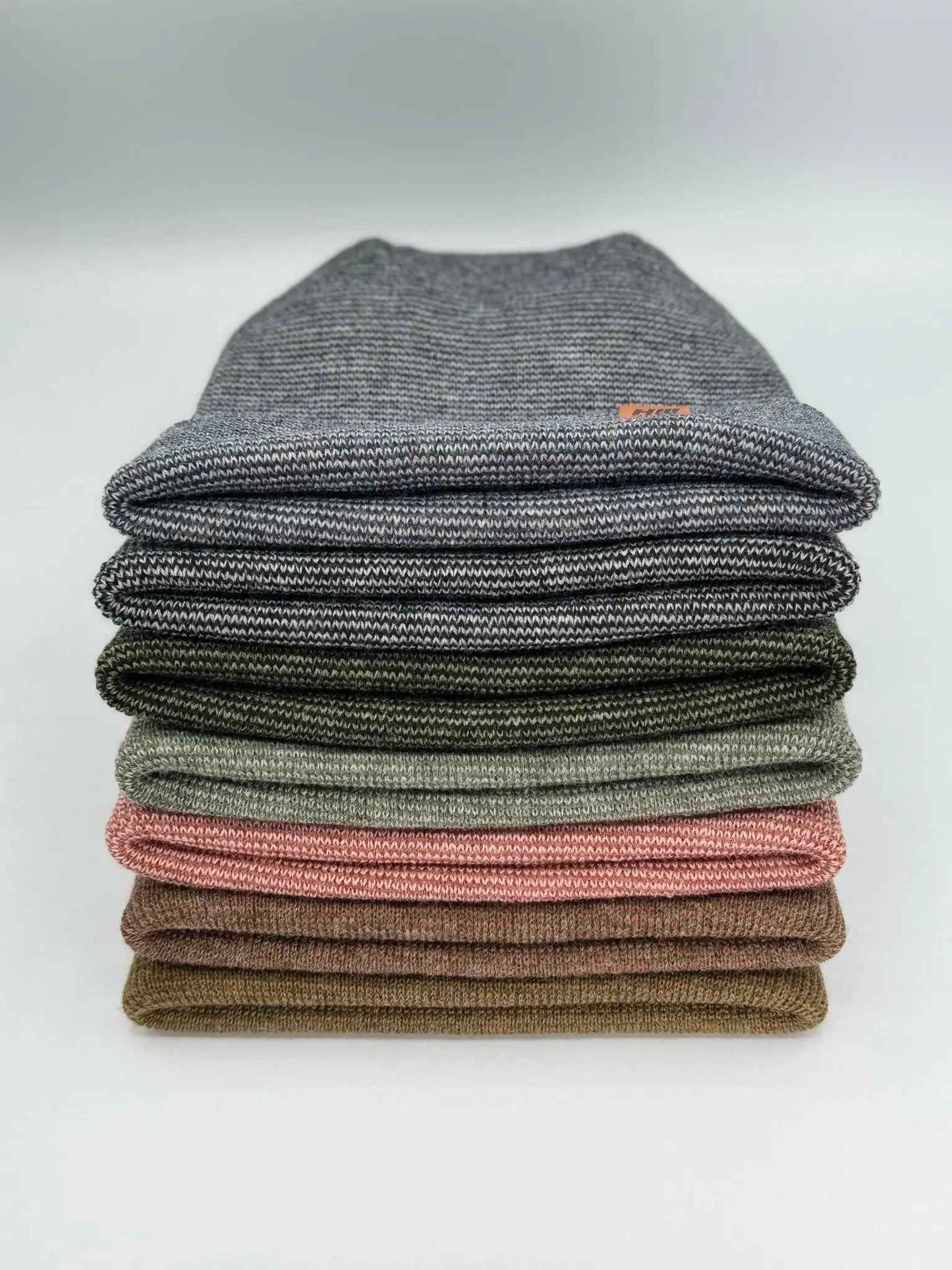 H-Stitch Fusion Cuffed Beanie Burgundy Green Hat Haakwear