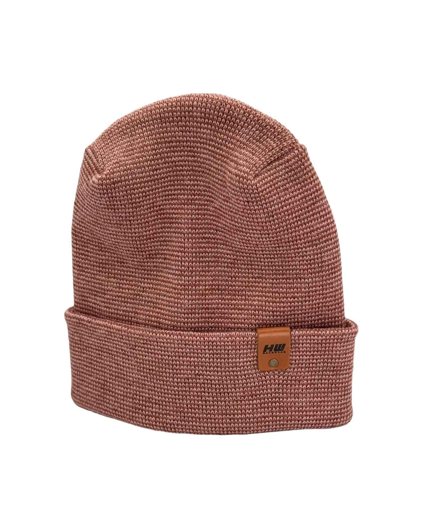 Haakwear H Stitch Fusion Cuffed Beanie Burgundy Pink Hat Made in USA