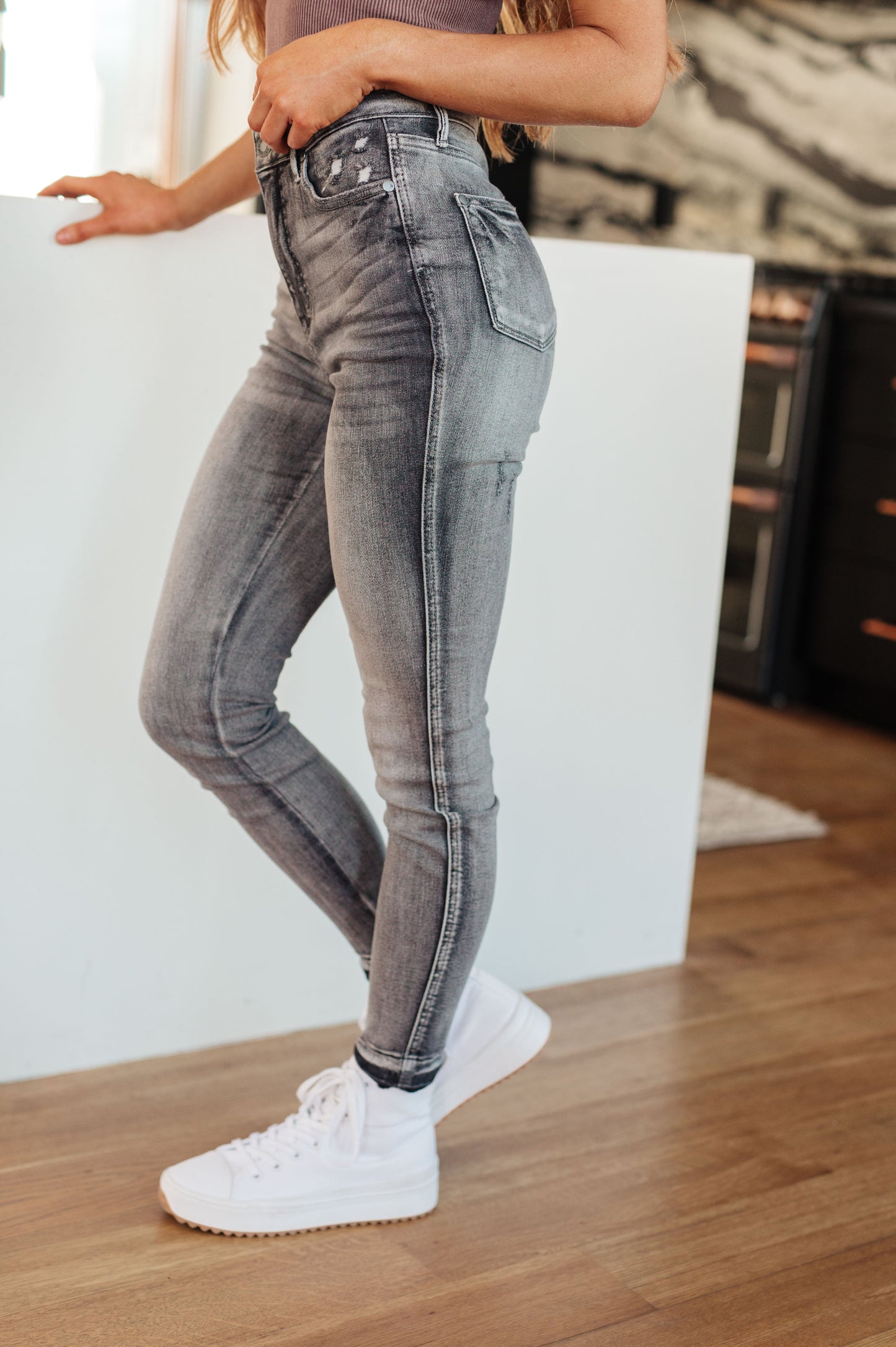 High Rise Control Top Released Hem Skinny Jeans Judy Blue