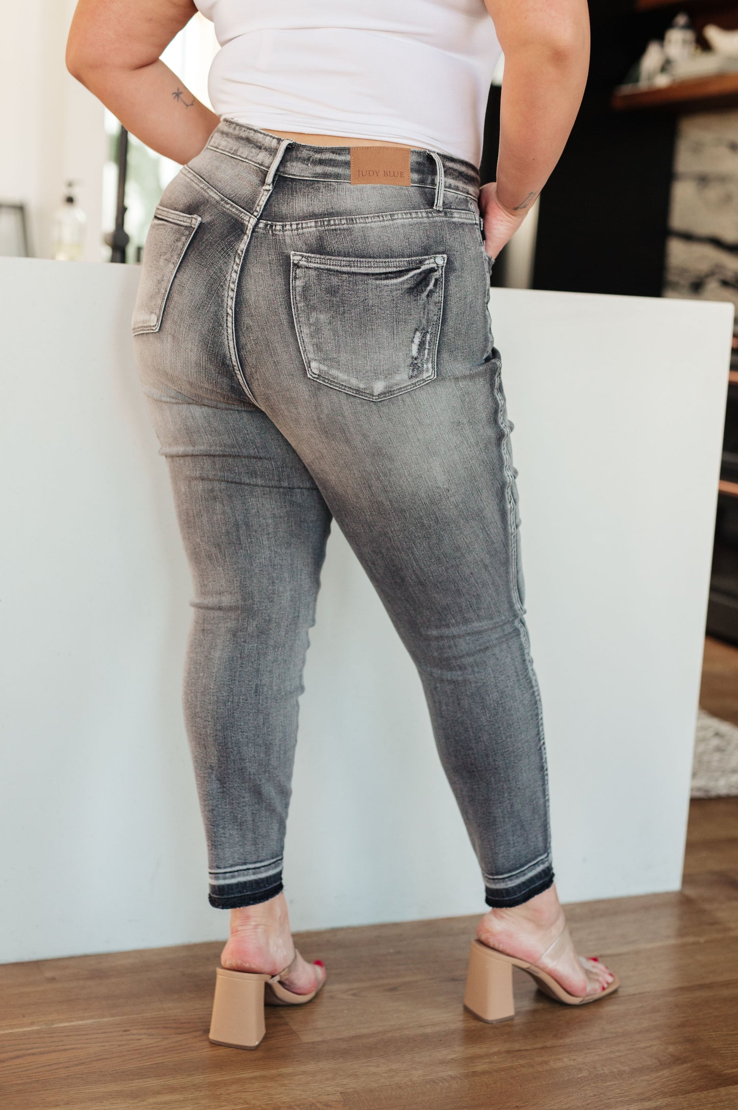 High Rise Control Top Released Hem Skinny Jeans Judy Blue