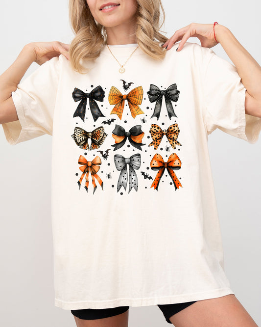 Halloween Bat Bows Girly Ribbons Comfort Colors T-Shirt
