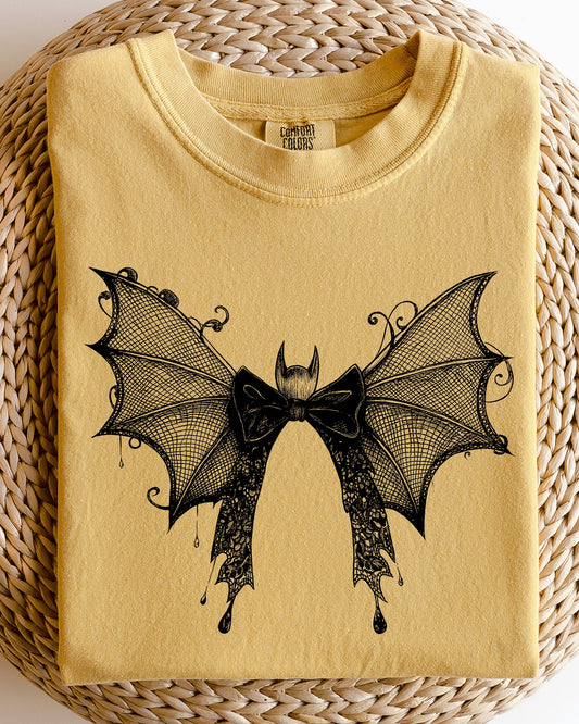 Halloween Bat Lace Gothic Witch Shirt Comfort Colors T-Shirt