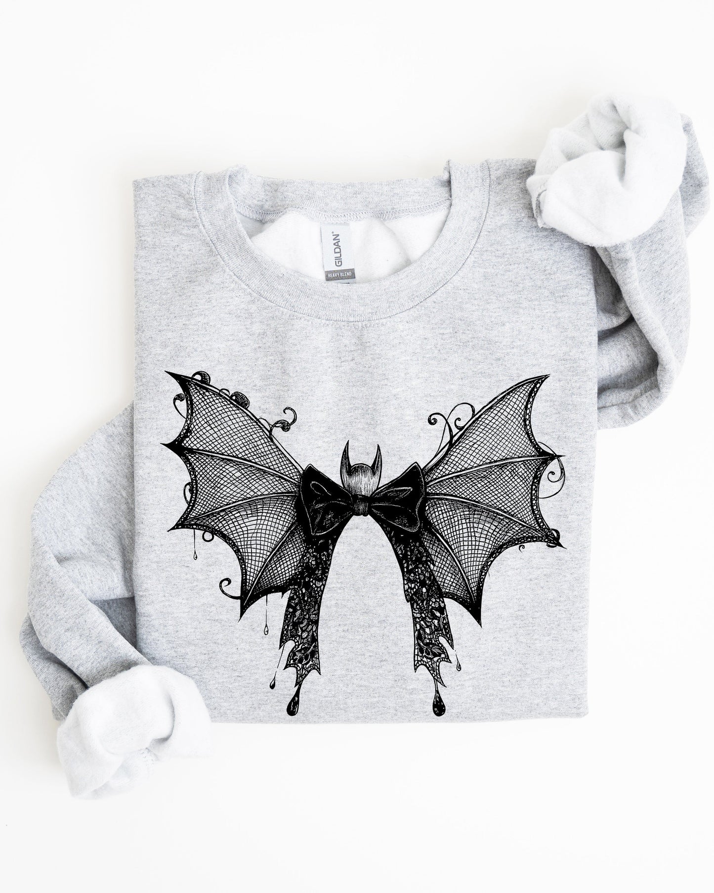 Halloween Bat Lace Gothic Goth Fashion Spooky Witch Sweatshirt