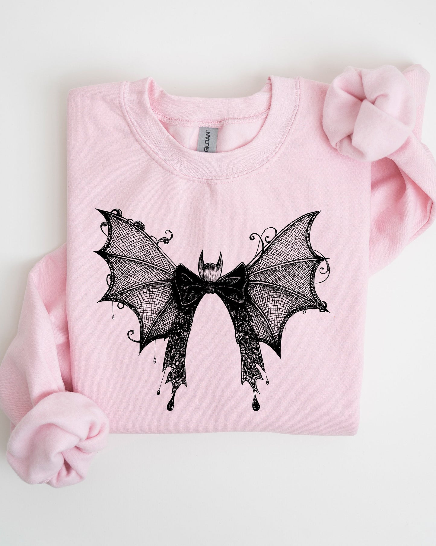 Halloween Bat Lace Gothic Goth Fashion Spooky Witch Sweatshirt