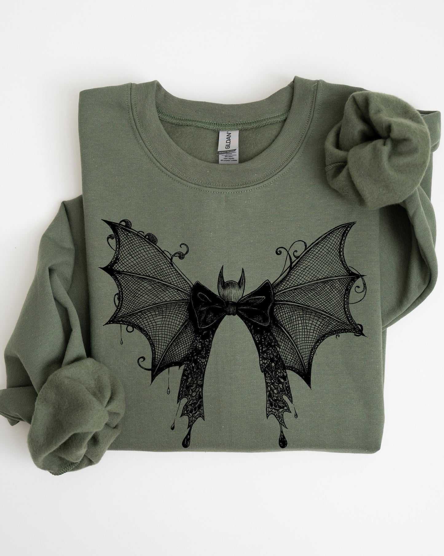 Halloween Bat Lace Gothic Goth Fashion Spooky Witch Sweatshirt