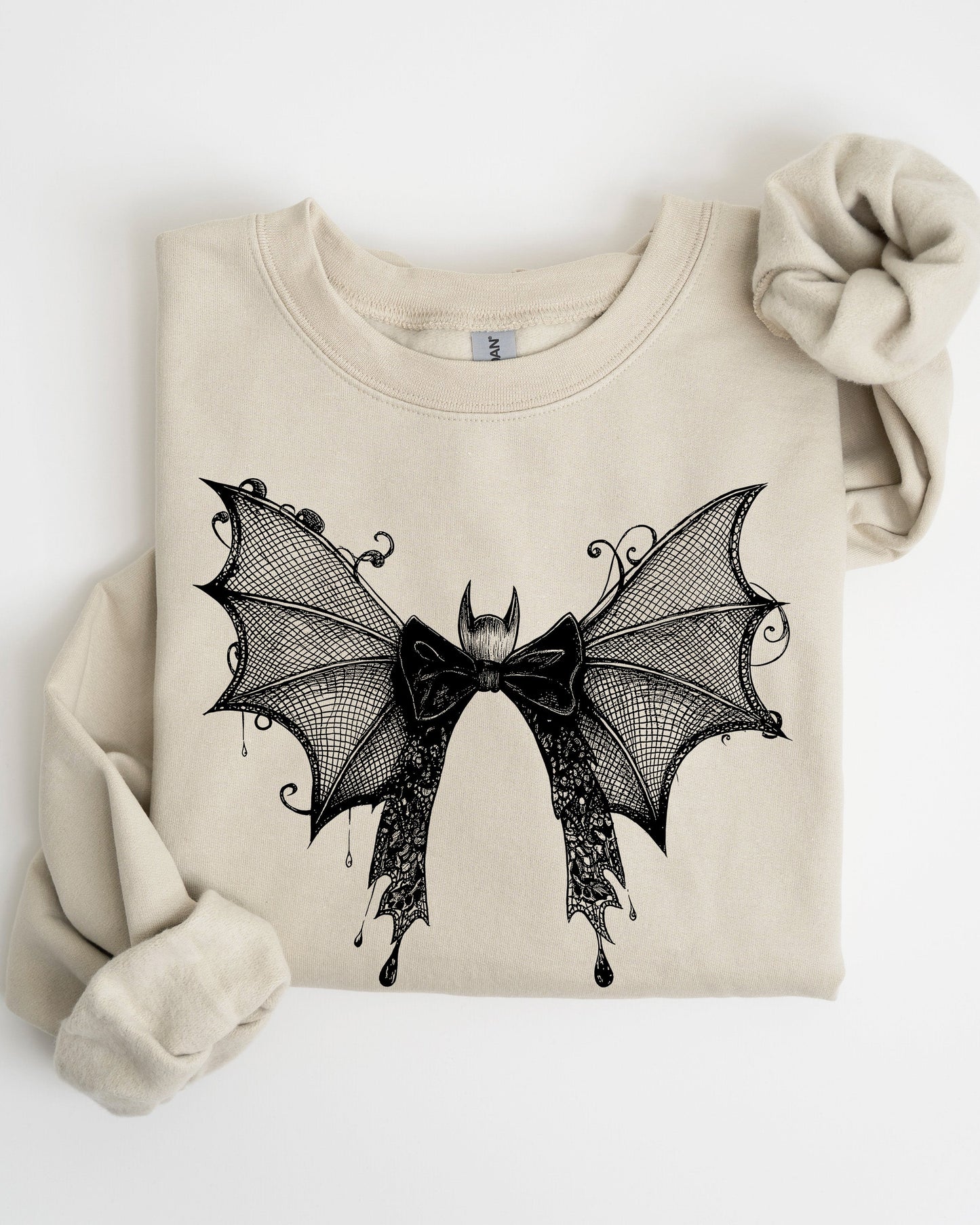 Halloween Bat Lace Gothic Goth Fashion Spooky Witch Sweatshirt