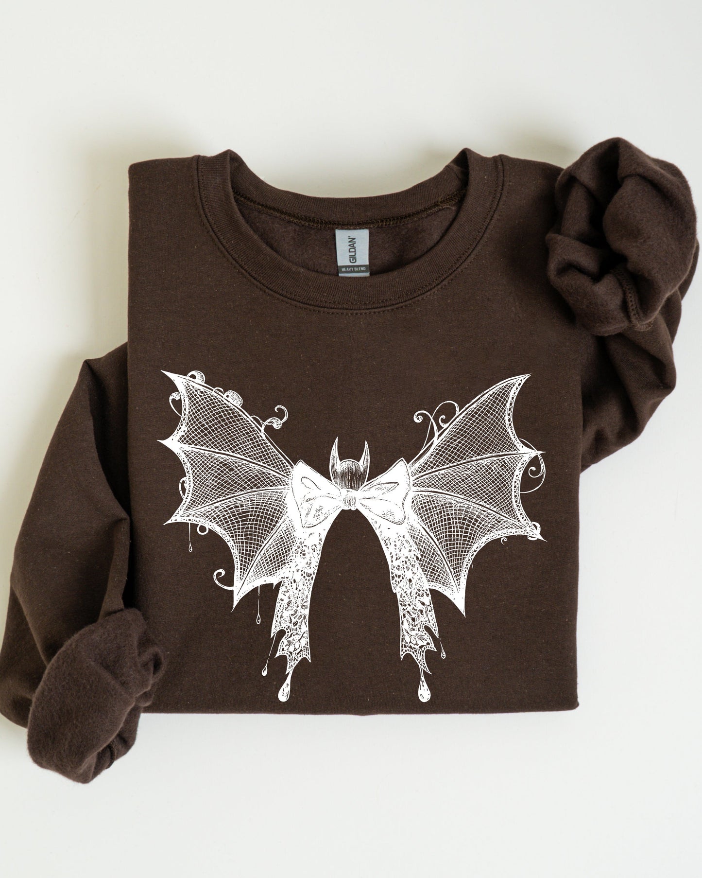 Halloween Bat Lace Gothic Goth Fashion Spooky Witch Sweatshirt