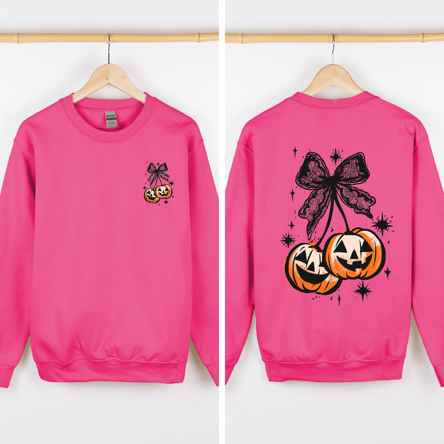 Halloween Cherry Pumpkins Cute Front and Back Sweatshirt Refinery Number One