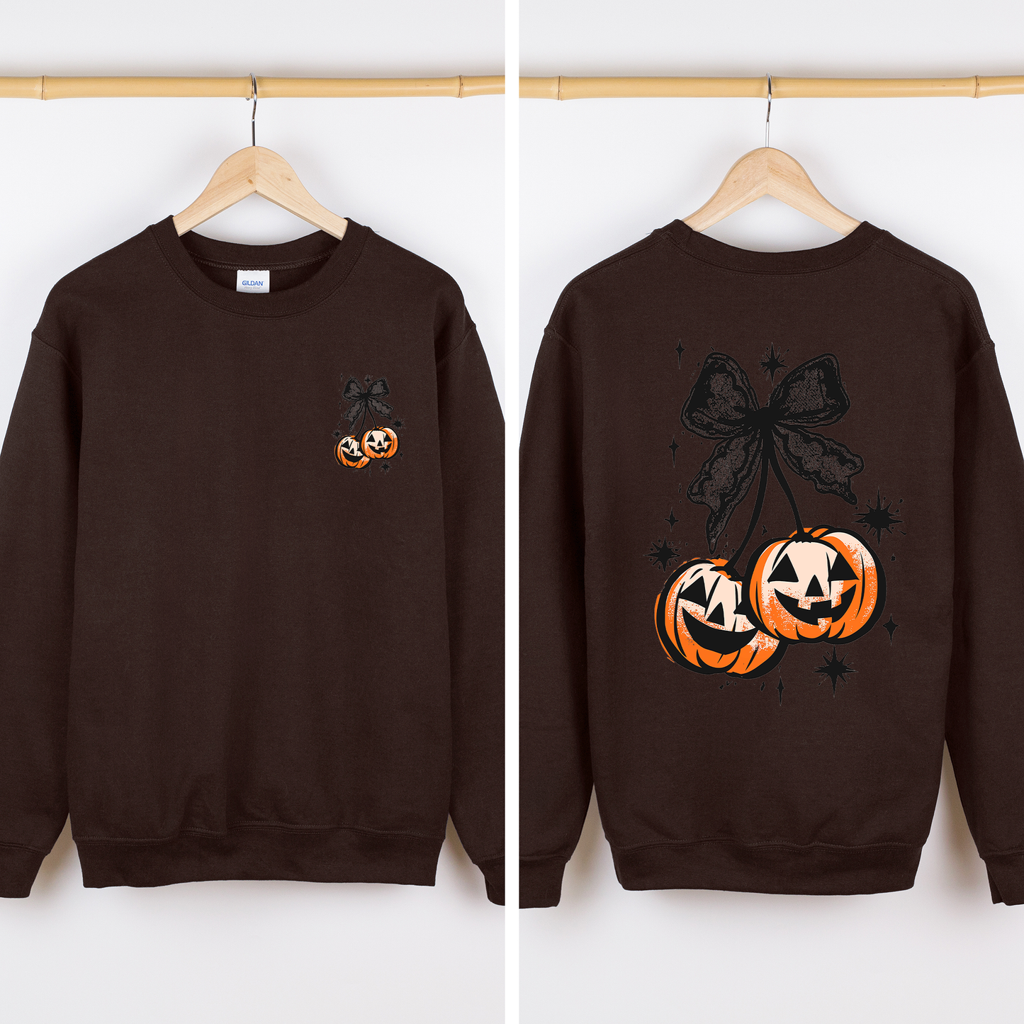 Halloween Cherry Pumpkins Cute Front and Back Sweatshirt Refinery Number One