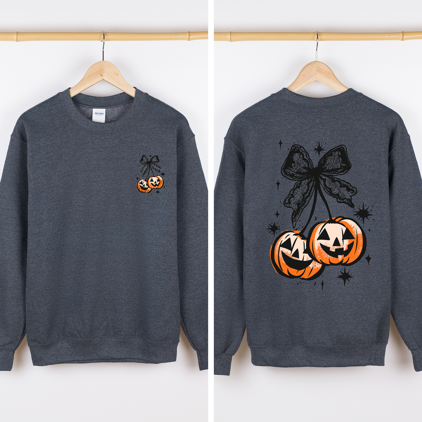 Halloween Cherry Pumpkins Cute Front and Back Sweatshirt Refinery Number One