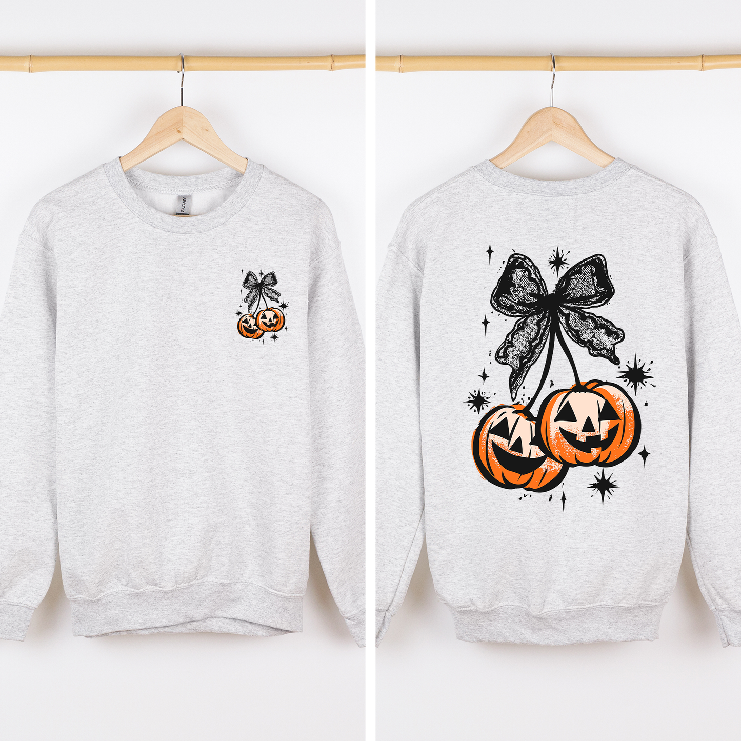 Halloween Cherry Pumpkins Cute Front and Back Sweatshirt Refinery Number One