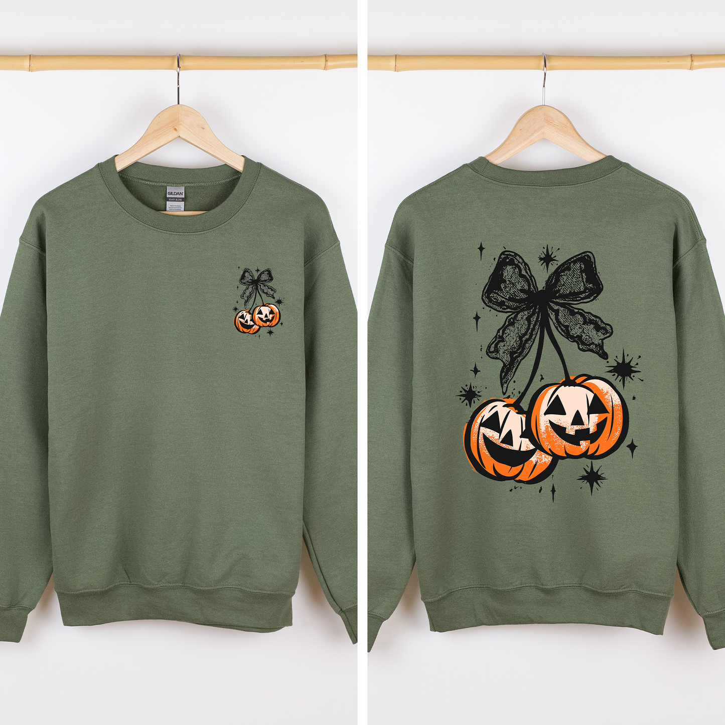 Halloween Cherry Pumpkins Cute Front and Back Sweatshirt Refinery Number One