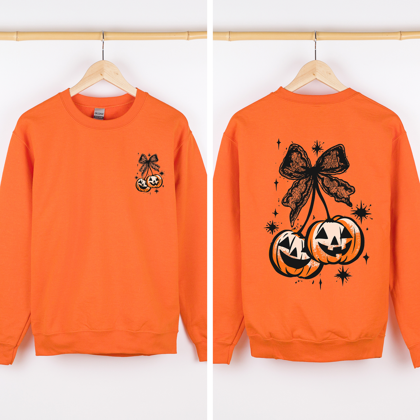 Halloween Cherry Pumpkins Cute Front and Back Sweatshirt Refinery Number One