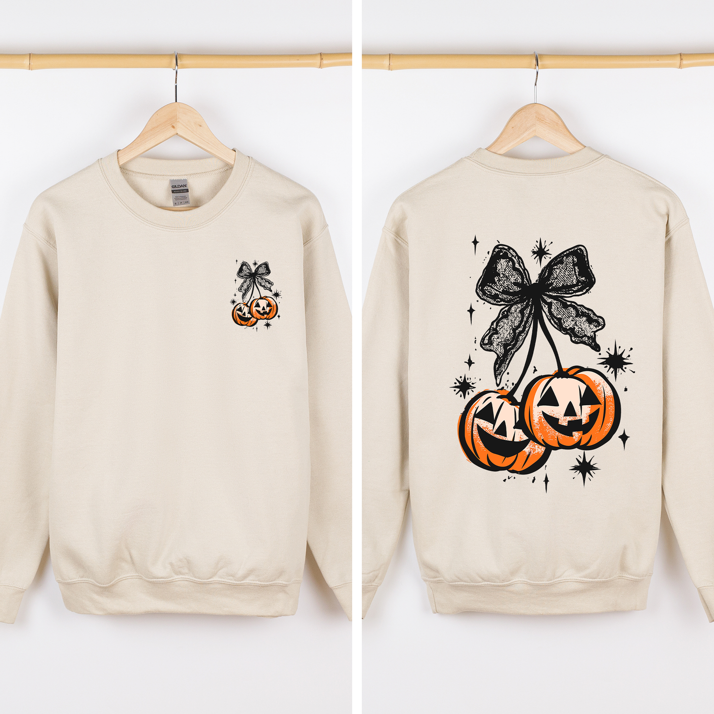 Halloween Cherry Pumpkins Cute Front and Back Sweatshirt Refinery Number One