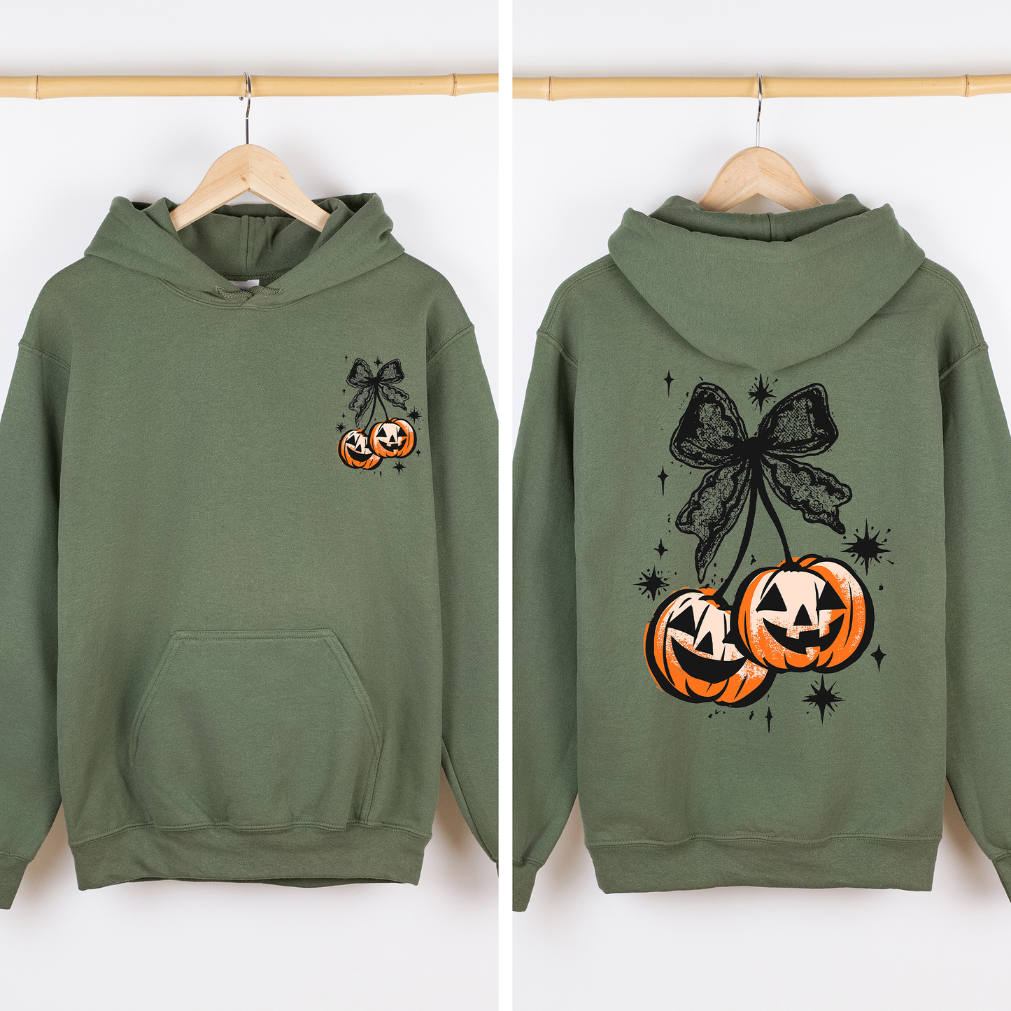 Halloween Cherry Pumpkins Cute Graphic Hoodie Hooded Sweatshirt Refinery Number One