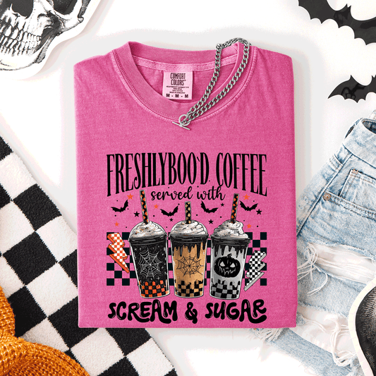 Halloween Coffee Freshly Boo'd Comfort Colors T-Shirt Refinery Number One