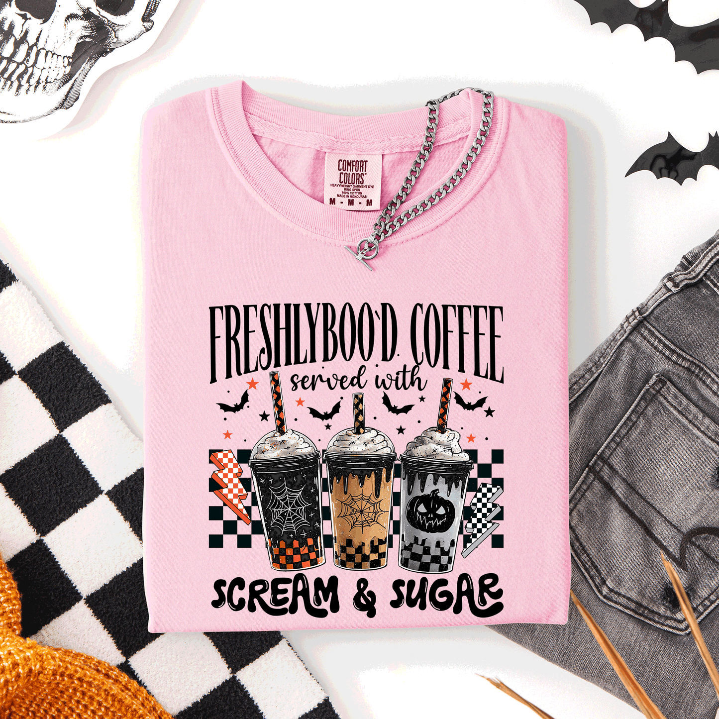 Halloween Coffee Freshly Boo'd Comfort Colors T-Shirt Refinery Number One
