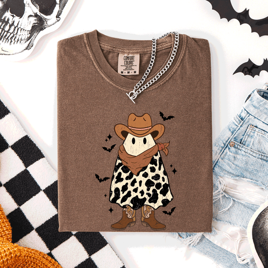 Halloween Ghost Cowboy Comfort Colors T-Shirt Western Country