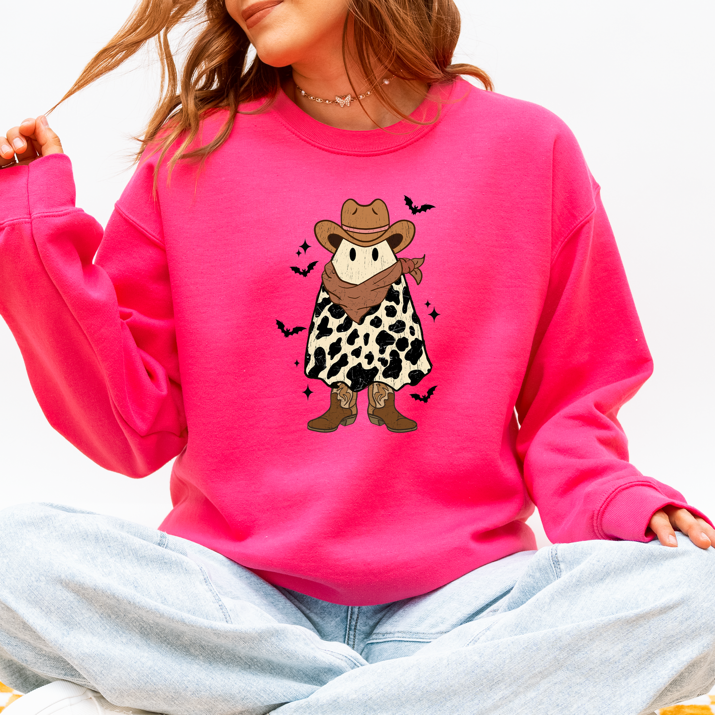 Halloween Ghost Cowboy Western Country Sweatshirt Refinery Number One