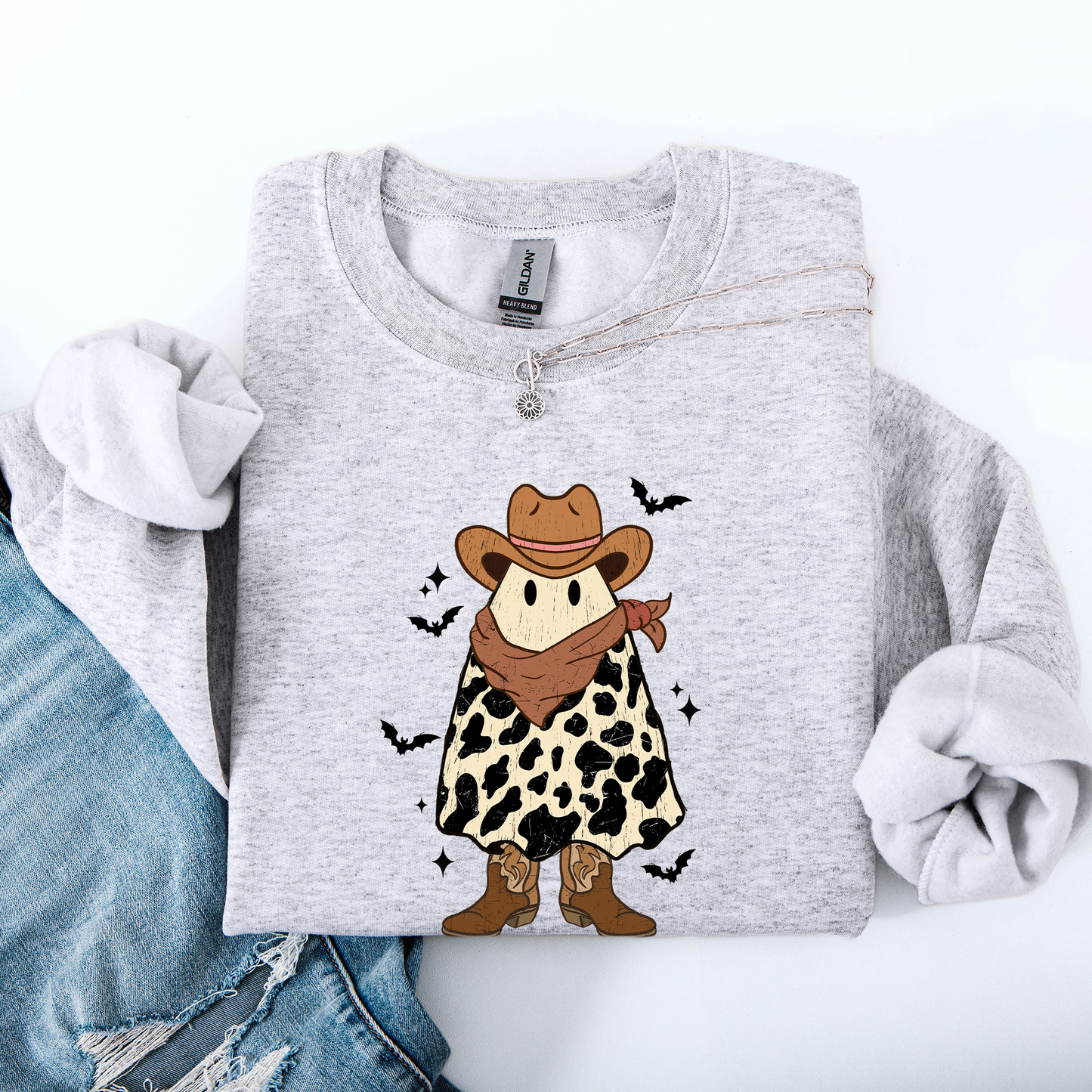 Halloween Ghost Cowboy Western Country Sweatshirt Refinery Number One