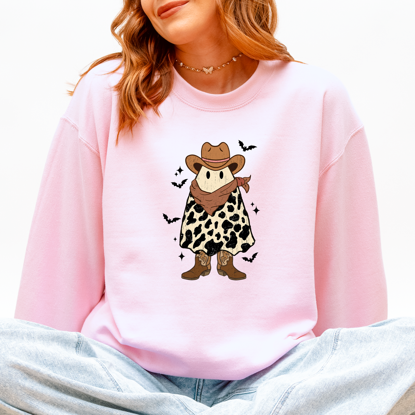 Halloween Ghost Cowboy Western Country Sweatshirt Refinery Number One